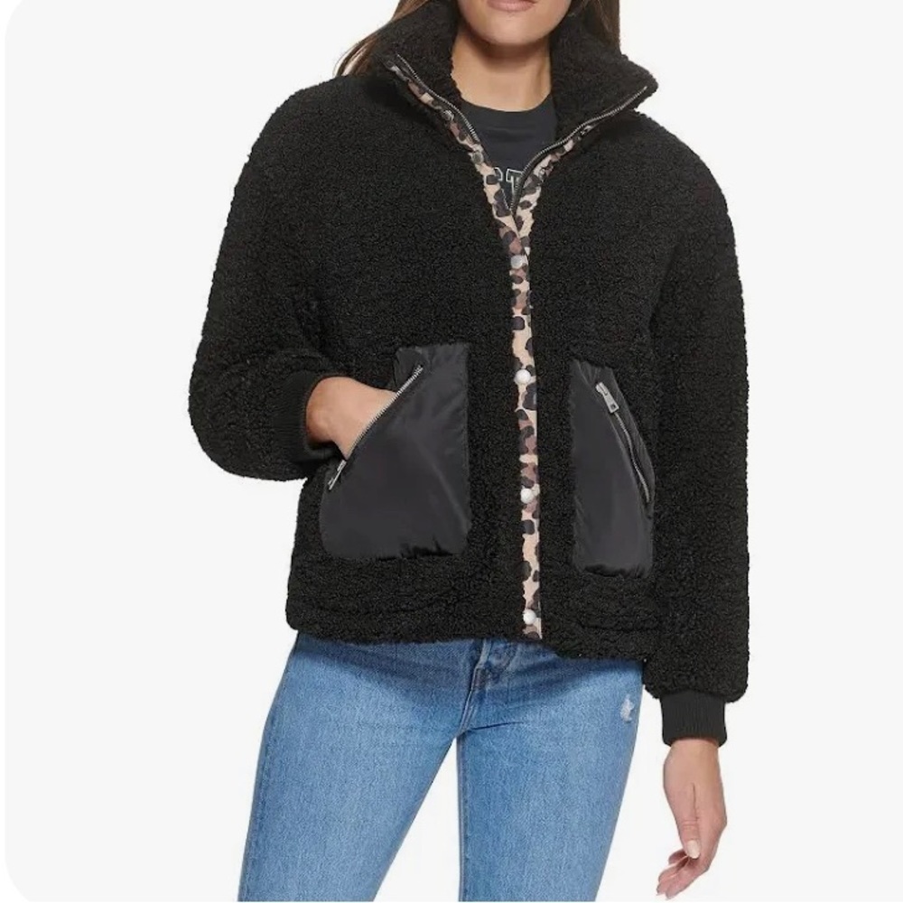 Levi's Women's Black Sherpa Teddy Jacket 3X